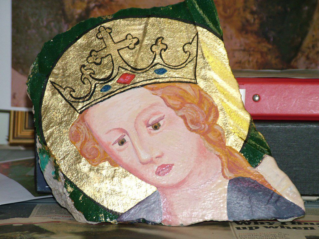 Replica painting of Saint Michael’s head, Tower of London