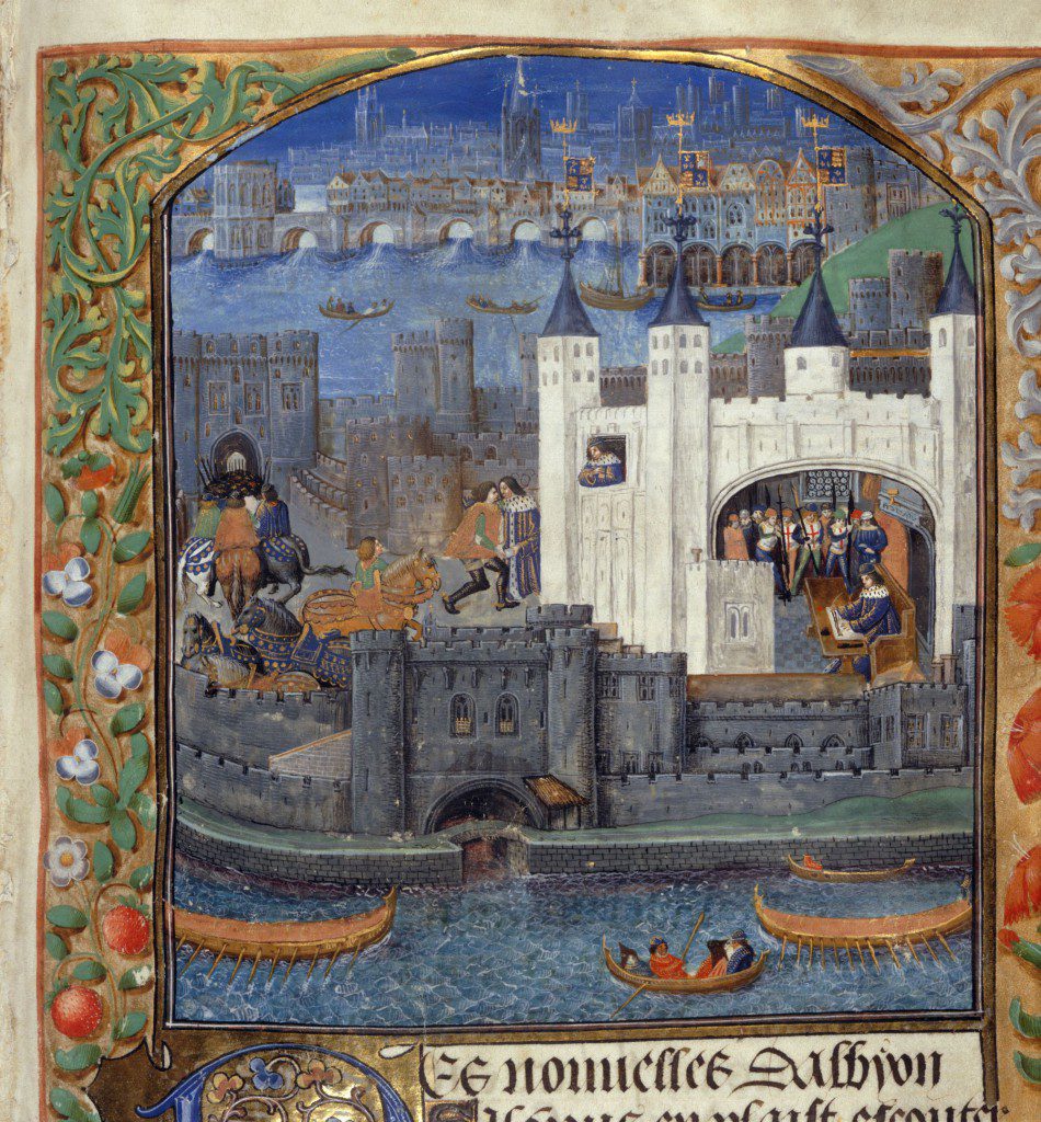 The Tower of London, from a book of poems by Charles, Duke of Orléans. BL Royal MS 16 F II, f.73. CC-By-NC 4.0