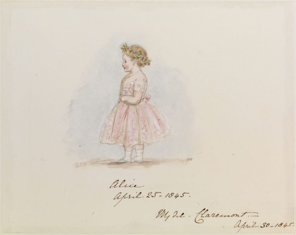 A watercolour showing Queen Victoria's second daughter, Princess Alice, as a young child. Royal Collection Trust / © Her Majesty Queen Elizabeth II 2019