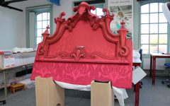 Conservation of an 18th century headboard | Secrets of State Bed